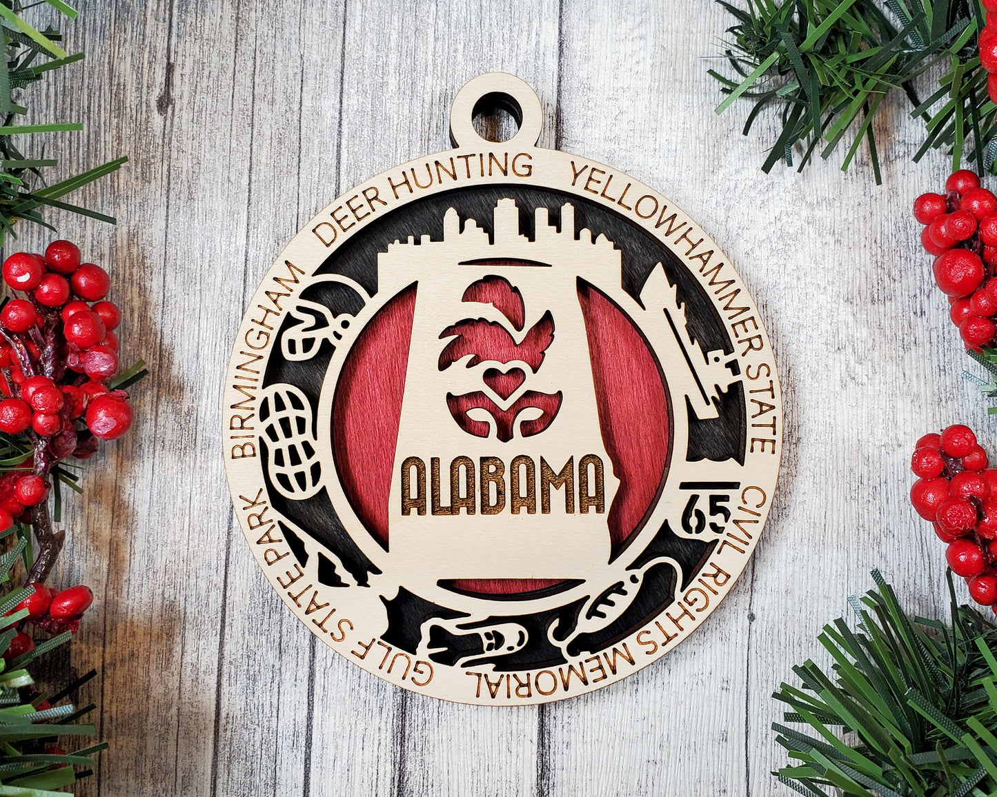 Alabama - Wood State Ornament