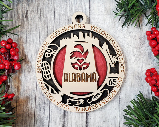 Alabama - Wood State Ornament