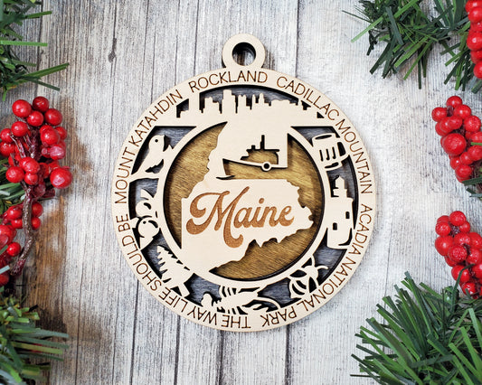 Maine - Wood State Ornament