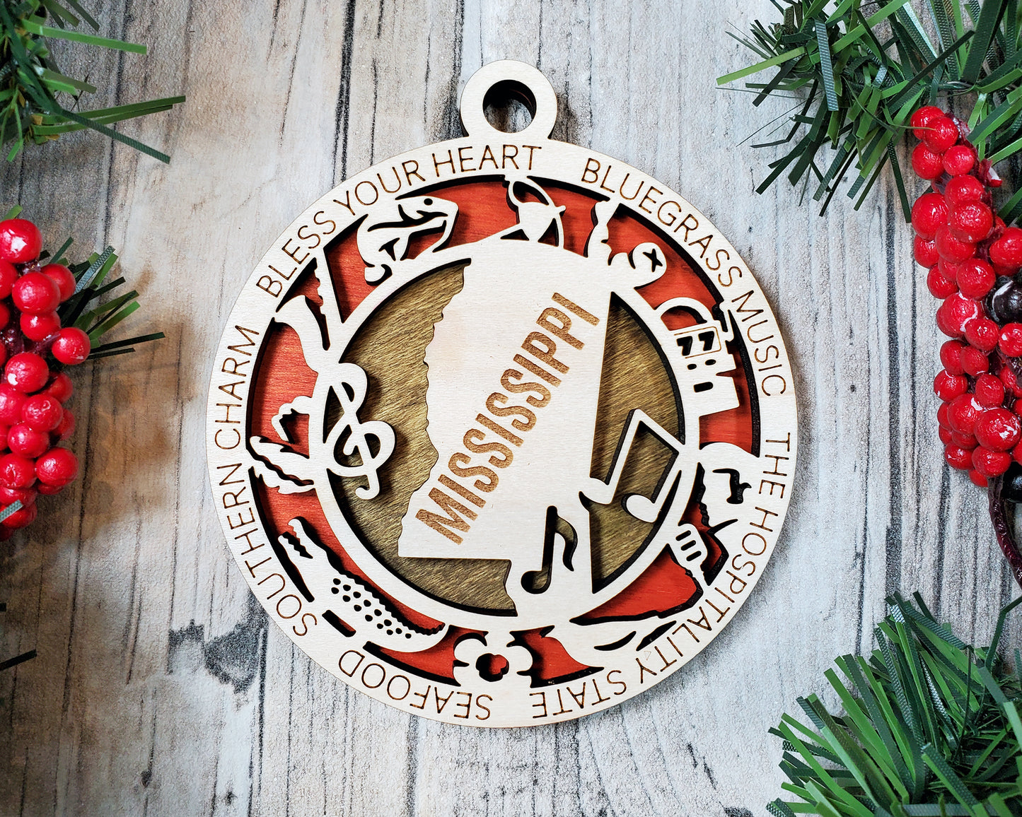 Mississippi - Wood State Ornament