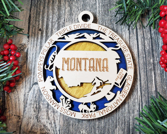 Montana - Wood State Ornament
