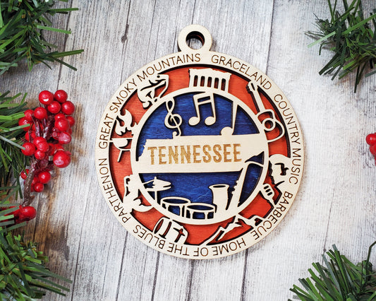 Tennessee - Wood State Ornament