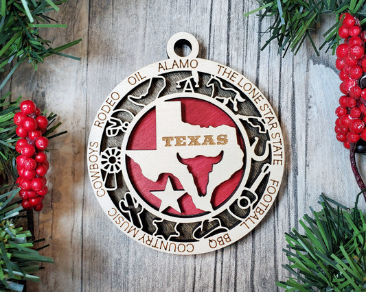 Texas - Wood State Ornament