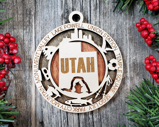 Utah - Wood State Ornament