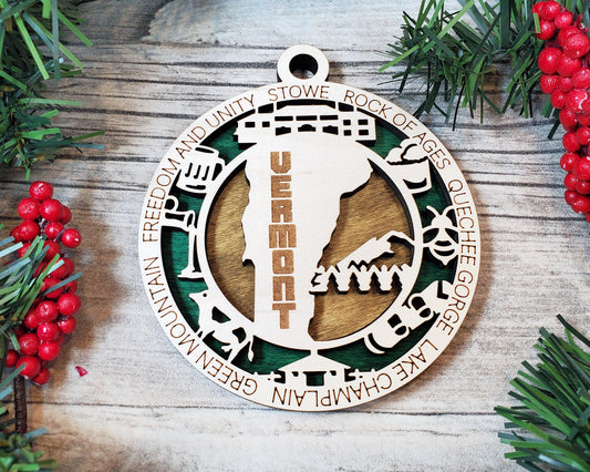 Vermont - Wood State Ornament
